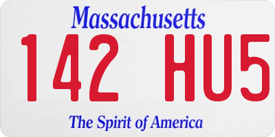 MA license plate 142HU5