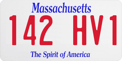 MA license plate 142HV1