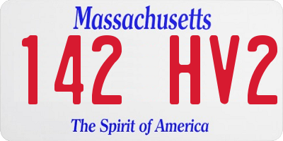MA license plate 142HV2
