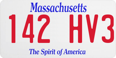 MA license plate 142HV3