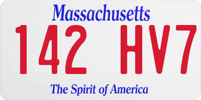 MA license plate 142HV7