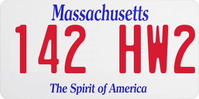 MA license plate 142HW2
