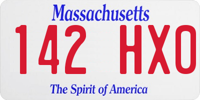 MA license plate 142HX0