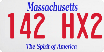 MA license plate 142HX2