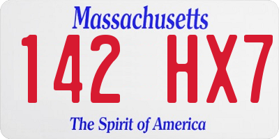 MA license plate 142HX7