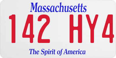 MA license plate 142HY4