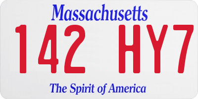 MA license plate 142HY7