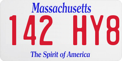 MA license plate 142HY8