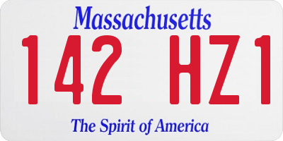 MA license plate 142HZ1
