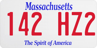 MA license plate 142HZ2