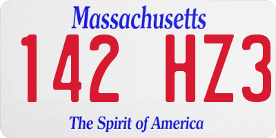 MA license plate 142HZ3