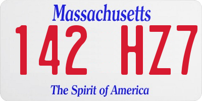 MA license plate 142HZ7