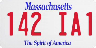 MA license plate 142IA1