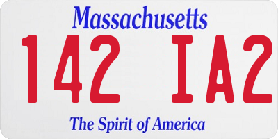 MA license plate 142IA2