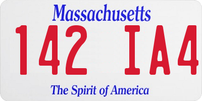 MA license plate 142IA4