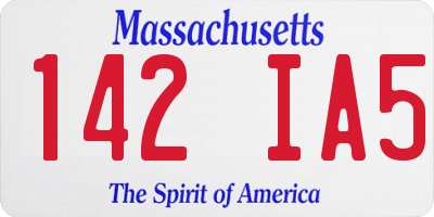 MA license plate 142IA5