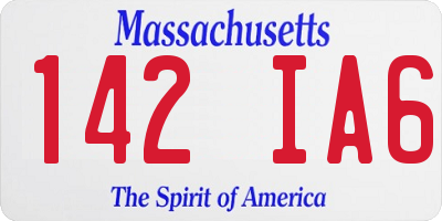 MA license plate 142IA6