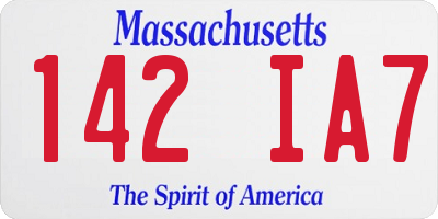 MA license plate 142IA7