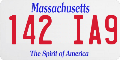 MA license plate 142IA9
