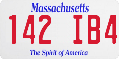 MA license plate 142IB4