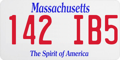 MA license plate 142IB5