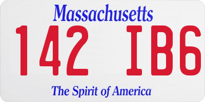 MA license plate 142IB6