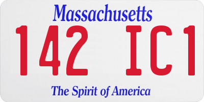 MA license plate 142IC1