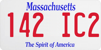 MA license plate 142IC2