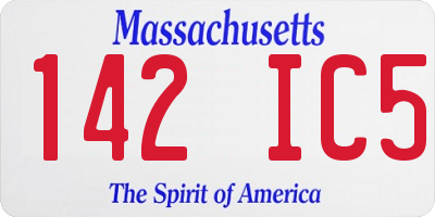 MA license plate 142IC5