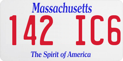 MA license plate 142IC6