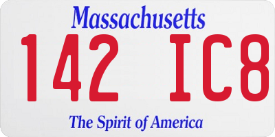 MA license plate 142IC8