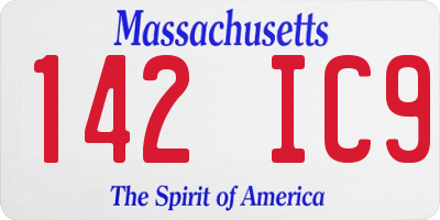 MA license plate 142IC9