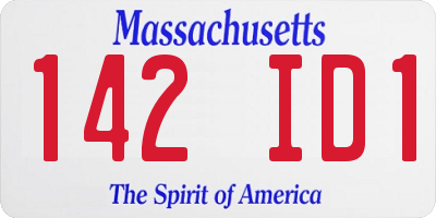 MA license plate 142ID1