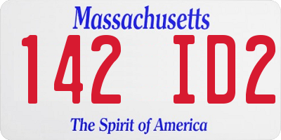 MA license plate 142ID2