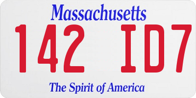MA license plate 142ID7