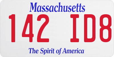 MA license plate 142ID8