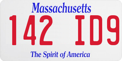 MA license plate 142ID9