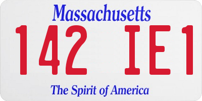MA license plate 142IE1