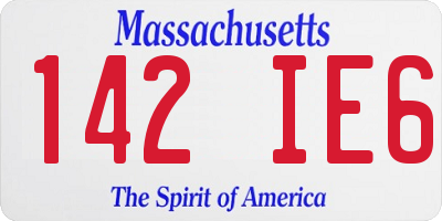 MA license plate 142IE6