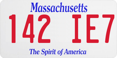 MA license plate 142IE7