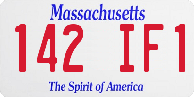 MA license plate 142IF1