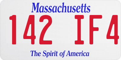 MA license plate 142IF4