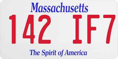 MA license plate 142IF7