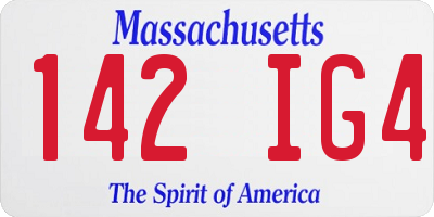 MA license plate 142IG4