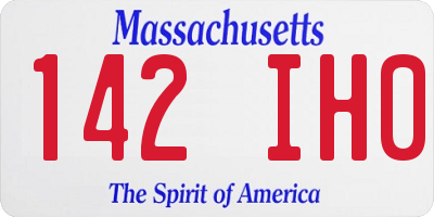MA license plate 142IH0