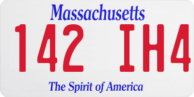MA license plate 142IH4