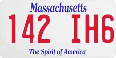 MA license plate 142IH6