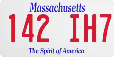 MA license plate 142IH7
