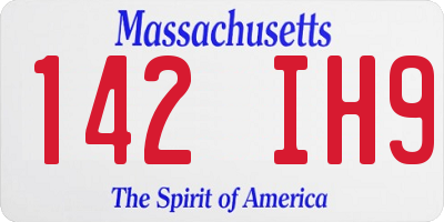 MA license plate 142IH9