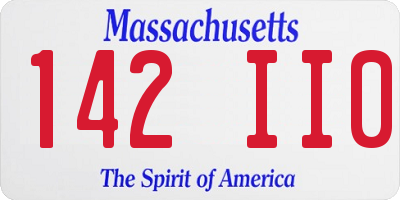 MA license plate 142II0
